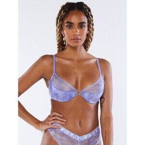 Savage x Fenty Watercolor Tie Dye Half Cup Bra Purple Rain Tie Dye Print 32B